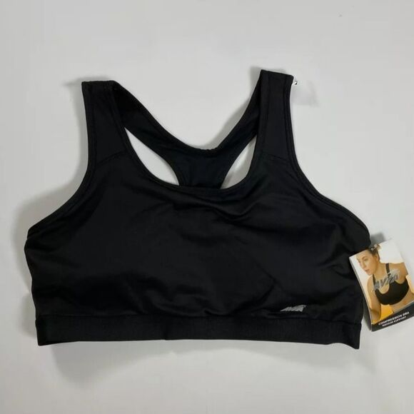 Avia Black Racerback Sports Bra with Wide Straps - Picture 1 of 4